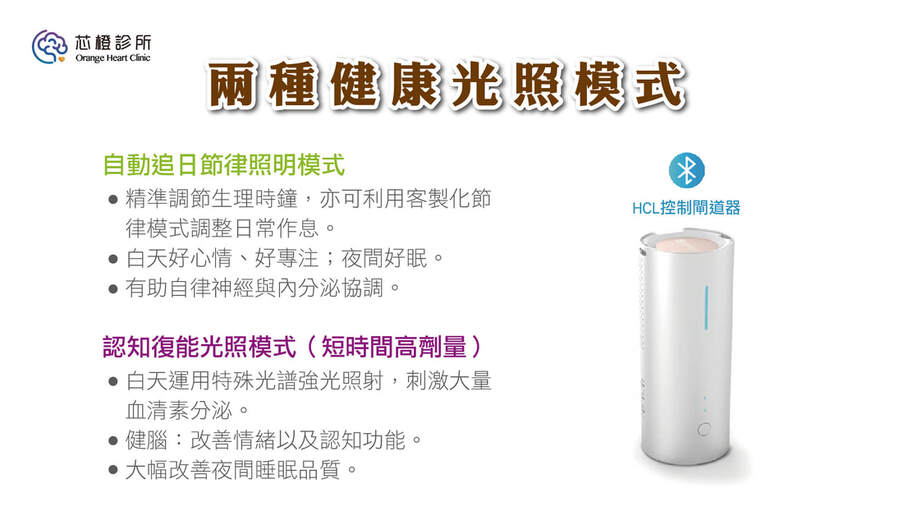 節律照明與認知復能光照模式說明圖